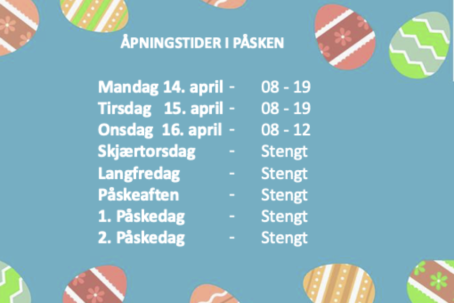 Åpningstider i påsken